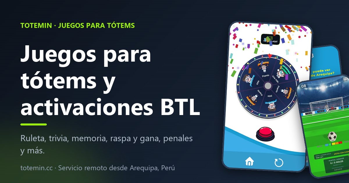 Juegos interactivos para tótems táctiles: ruleta, trivia y penales