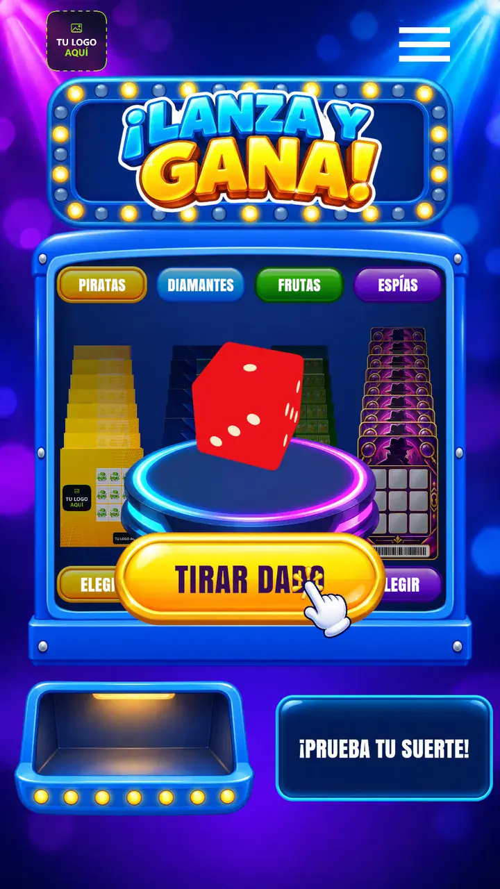 Juego de raspa y gana adaptado a los colores y el logo de una marca